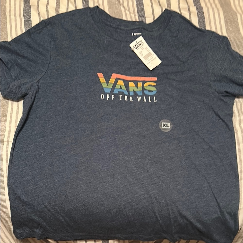 Vans Navy T-Shirt with Multicolor Logo
